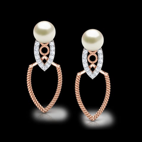 Petal and Twist Pearl Drop Earrings