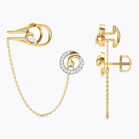 Swirly Chain Diamond Ear Cuffs Swirly Chain Diamond Ear Cuffs