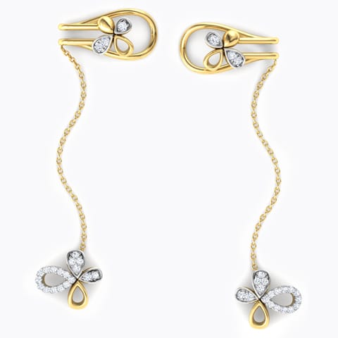 Floret Chain Diamond Ear Cuffs Floret Chain Diamond Ear Cuffs