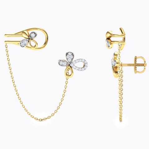 Floret Chain Diamond Ear Cuffs Floret Chain Diamond Ear Cuffs