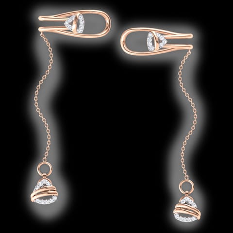 Trigon Chain Diamond Ear Cuffs