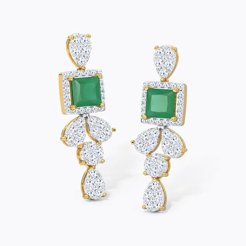 Pear Clump Gemstone Drop Earrings