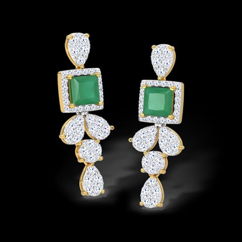 Pear Clump Gemstone Drop Earrings