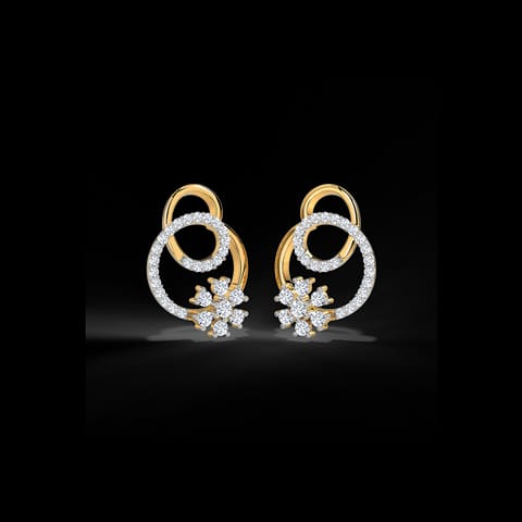 Floret in Loop Diamond Stud Earrings Floret in Loop Diamond Stud Earrings