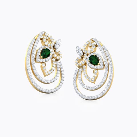 Curvy Scroll Gemstone Stud Earrings Curvy Scroll Gemstone Stud Earrings