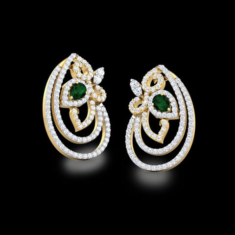 Curvy Scroll Gemstone Stud Earrings Curvy Scroll Gemstone Stud Earrings