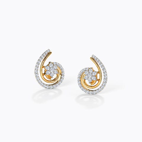 Blooming Scroll Diamond Stud Earrings Blooming Scroll Diamond Stud Earrings