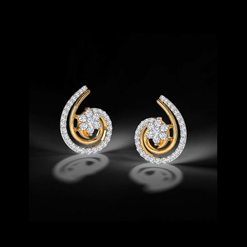 Blooming Scroll Diamond Stud Earrings Blooming Scroll Diamond Stud Earrings