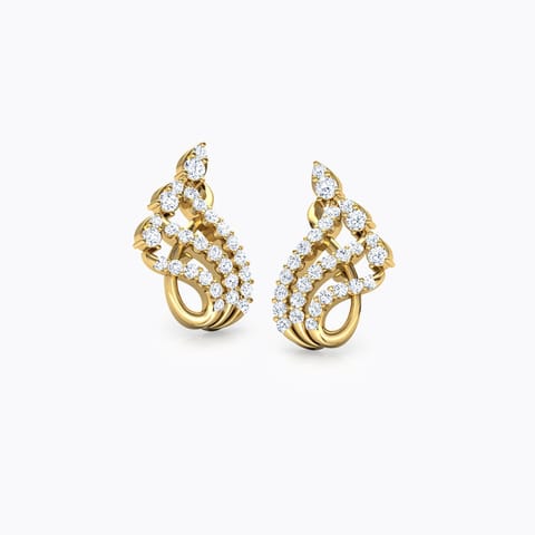 Swish Pear Diamond Stud Earrings