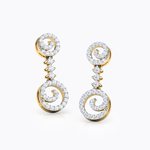 Salient Swirl Diamond Drop Earrings Salient Swirl Diamond Drop Earrings