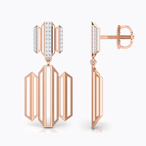 Eros Zigzag Diamond Drop Earrings