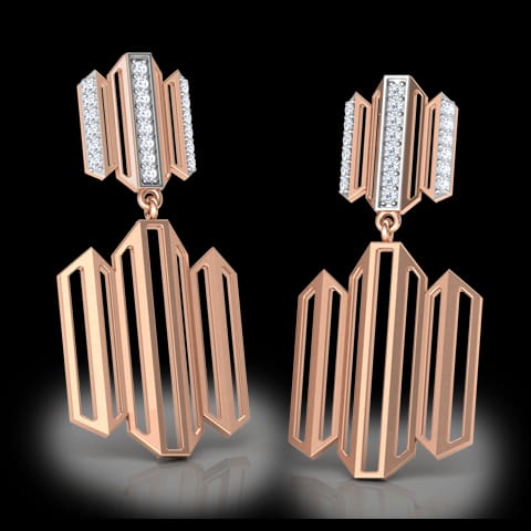 Eros Zigzag Diamond Drop Earrings