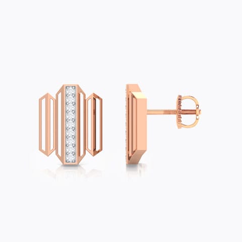 Eros Zigzag Diamond Stud Earrings