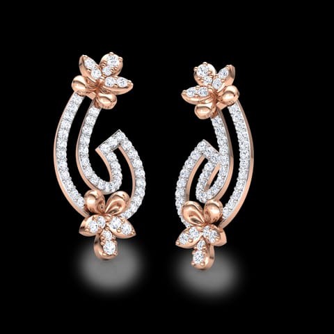 Flare Floret Diamond Drop Earrings