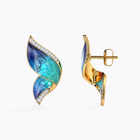 Pinion Blue Butterfly Diamond Stud Earrings Pinion Blue Butterfly Diamond Stud Earrings