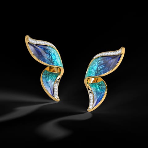 Pinion Blue Butterfly Diamond Stud Earrings Pinion Blue Butterfly Diamond Stud Earrings