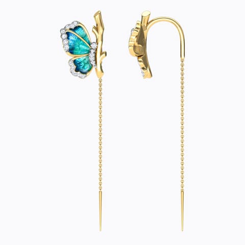 Flutter Blue Butterfly Diamond Sui Dhaga Flutter Blue Butterfly Diamond Sui Dhaga
