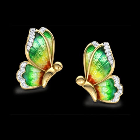 Flutter Butterfly Diamond Stud Earrings Flutter Butterfly Diamond Stud Earrings