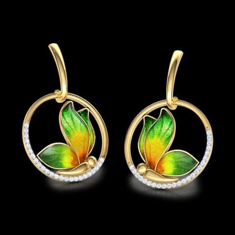 Encircle Green Butterfly Drop Earrings Encircle Green Butterfly Drop Earrings