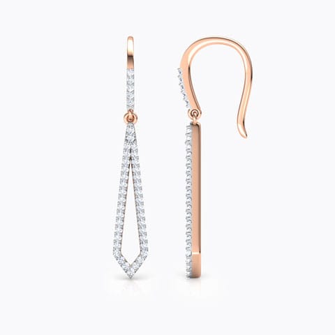 Edgy Sleek Diamond Drop Earrings