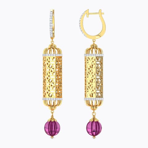Hawa Jharokha Gemstone Drop Earrings