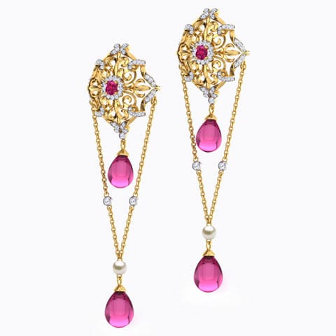 Sheesh Fresco Gemstone Drop Earrings