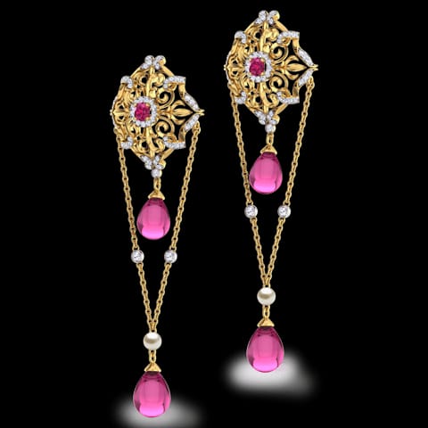 Sheesh Fresco Gemstone Drop Earrings