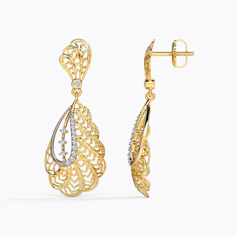 Alocasia Leaf Diamond Drop Earrings Alocasia Leaf Diamond Drop Earrings