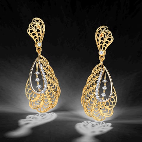 Alocasia Leaf Diamond Drop Earrings Alocasia Leaf Diamond Drop Earrings