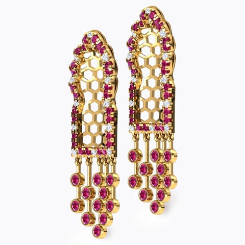 Hawa Lattice Gemstone Drop Earrings Hawa Lattice Gemstone Drop Earrings