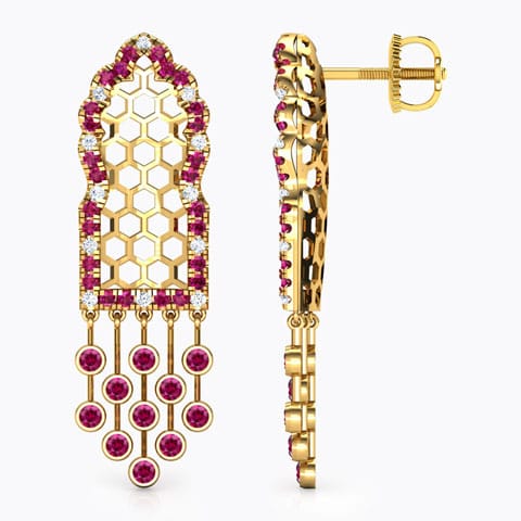 Hawa Lattice Gemstone Drop Earrings Hawa Lattice Gemstone Drop Earrings