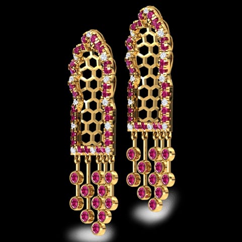 Hawa Lattice Gemstone Drop Earrings Hawa Lattice Gemstone Drop Earrings