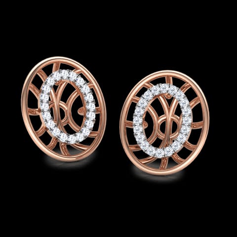 Bhavan Circular Diamond Stud Earrings Bhavan Circular Diamond Stud Earrings