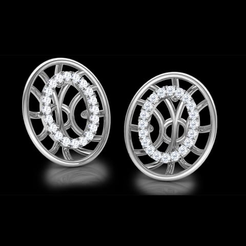 Bhavan Circular Diamond Stud Earrings
