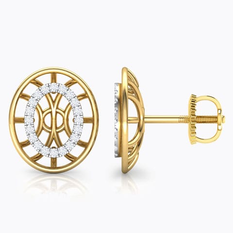 Bhavan Circular Diamond Stud Earrings
