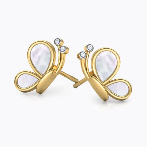 Butterfly Mother of Pearl Stud Earrings