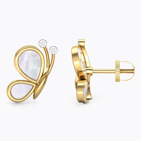 Butterfly Mother of Pearl Stud Earrings