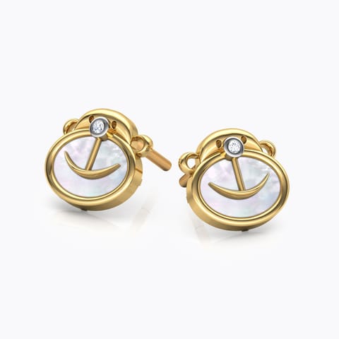Monkey Mother of Pearl Stud Earrings