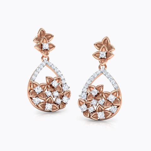 Freesia Floral Diamond Drop Earrings Freesia Floral Diamond Drop Earrings