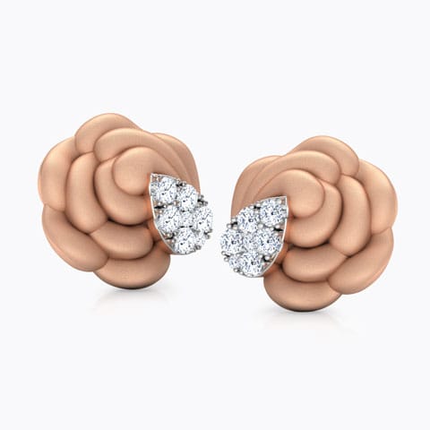 Camellia Floret Diamond Stud Earrings Camellia Floret Diamond Stud Earrings