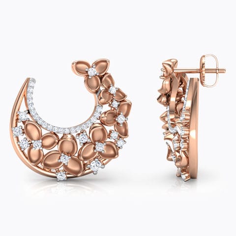 Crescent Bouquet Diamond Chand Bali