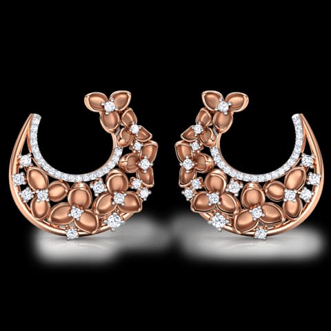Crescent Bouquet Diamond Chand Bali