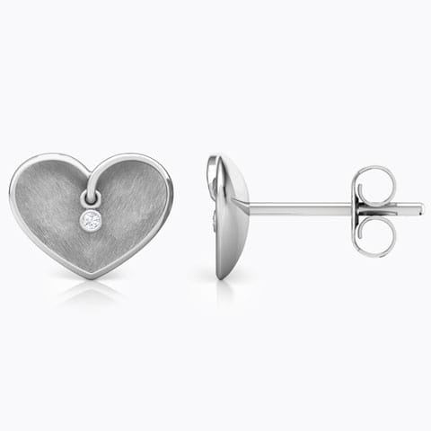 Enfold Heart Diamond  Stud Earrings
