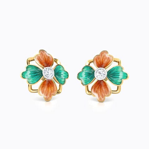 Mahira Tulip Diamond Stud Earrings