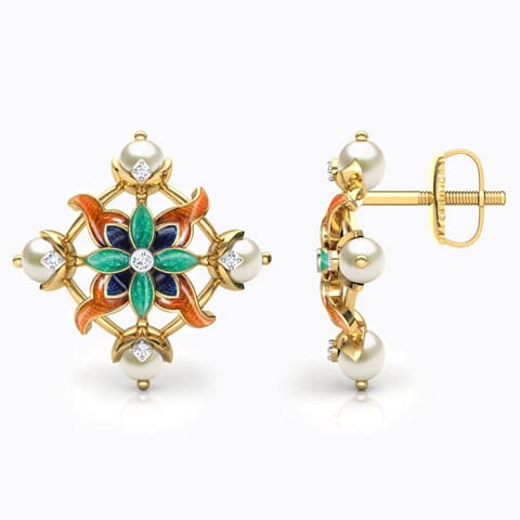 Adah Lily Pearl Stud Earrings