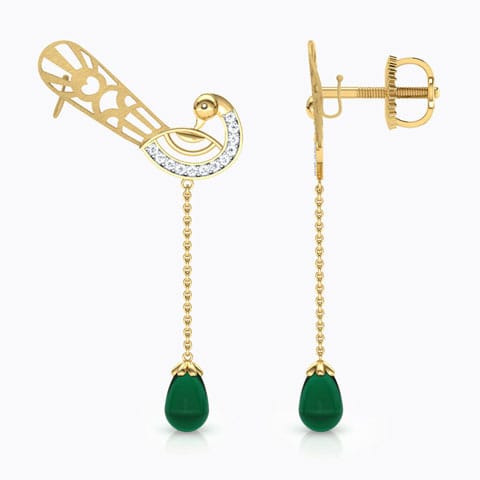 Navilu Plumage Gemstone Ear Cuffs