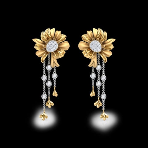 Aster Bloom Diamond Drop Earrings