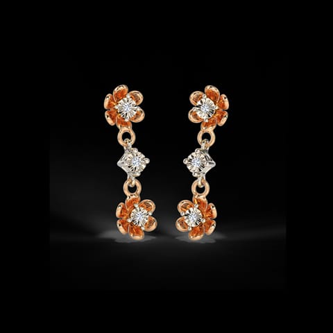 Blossom Miracle Plate Diamond Drop Earrings