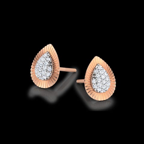 Pear Cluster Diamond Stud Earrings