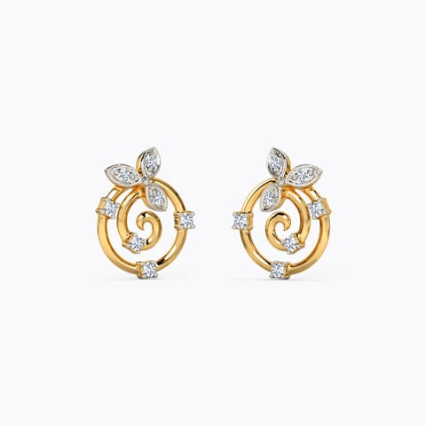 Glittering Petals Diamond  Stud Earrings